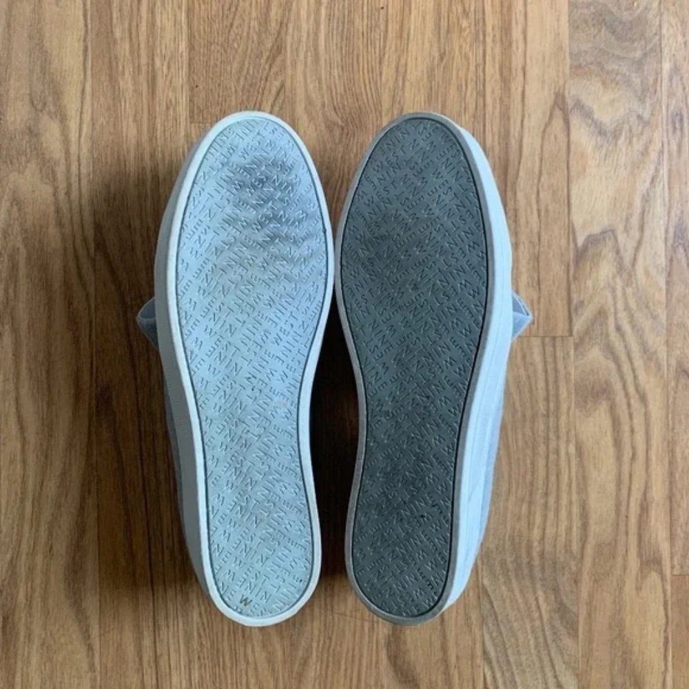 Nine West Gray Slip On Fabric Casual Bow Sneakers Odienella Size 10.5 - Picture 10 of 11